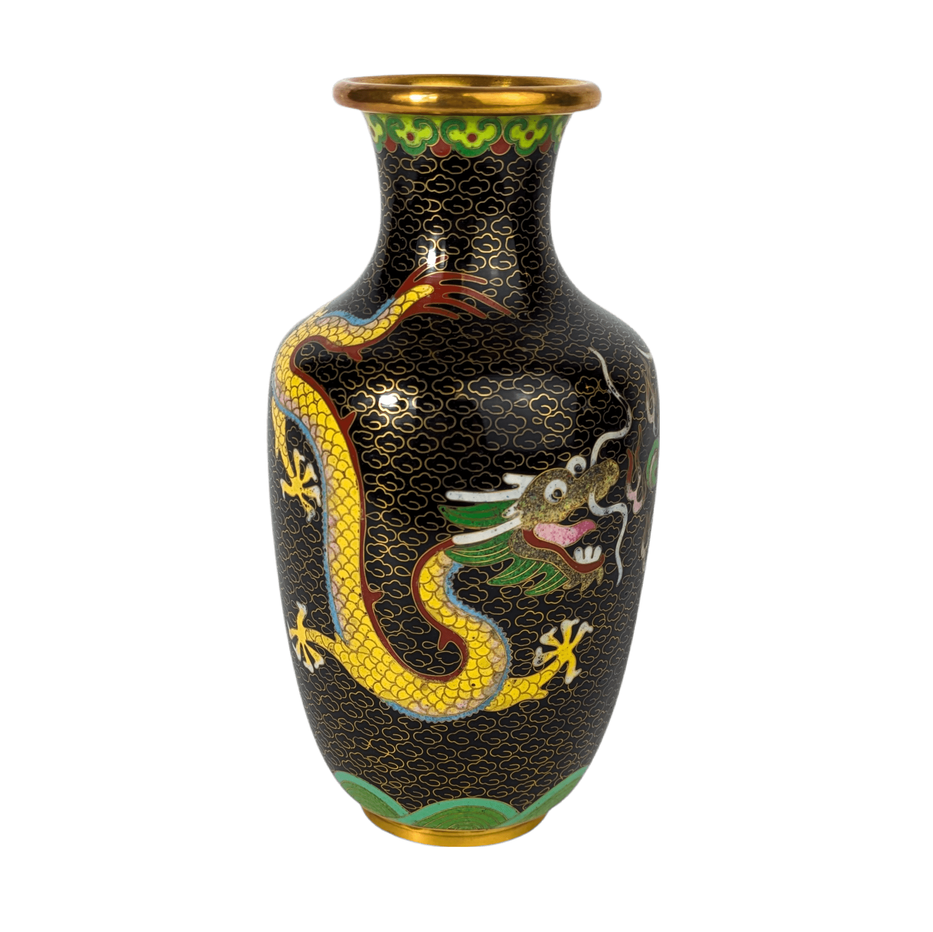 Jarrón de Cloisonné con dragones, China, República Popular China c.1970