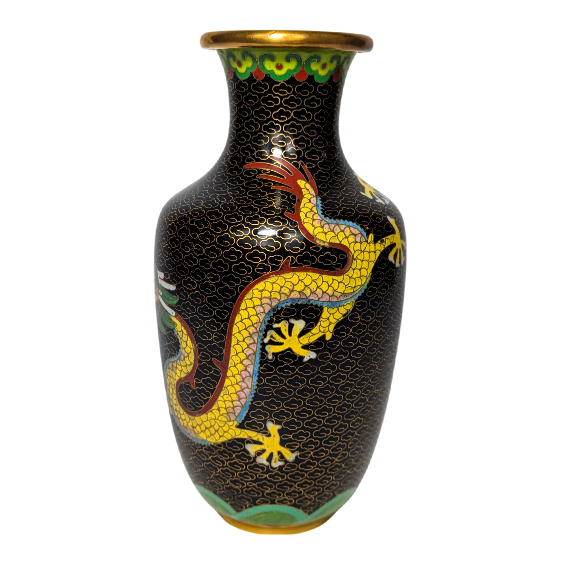 Jarrón de Cloisonné con dragones, China, República Popular China c.1970