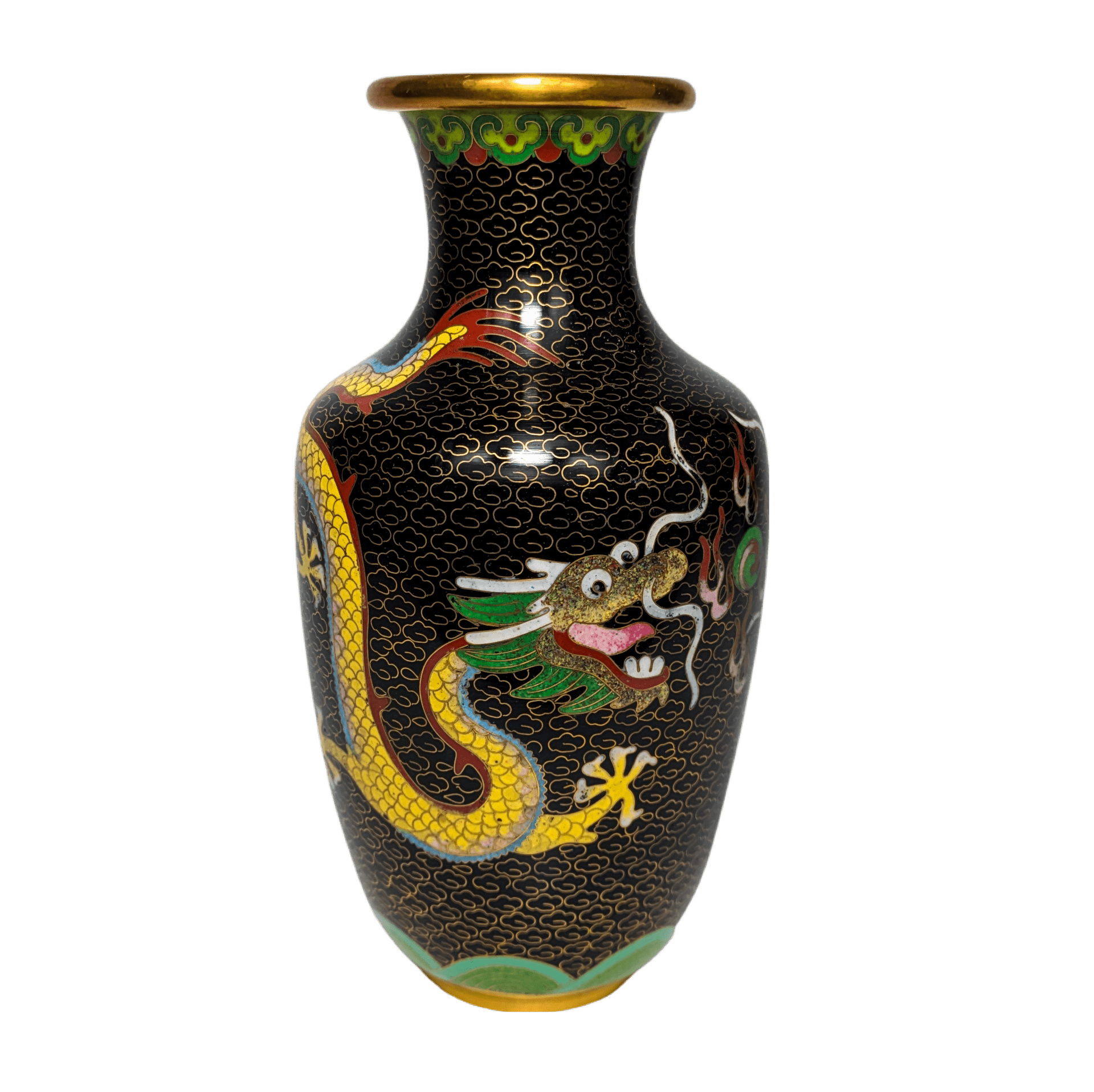Jarrón de Cloisonné con dragones, China, República Popular China c.1970