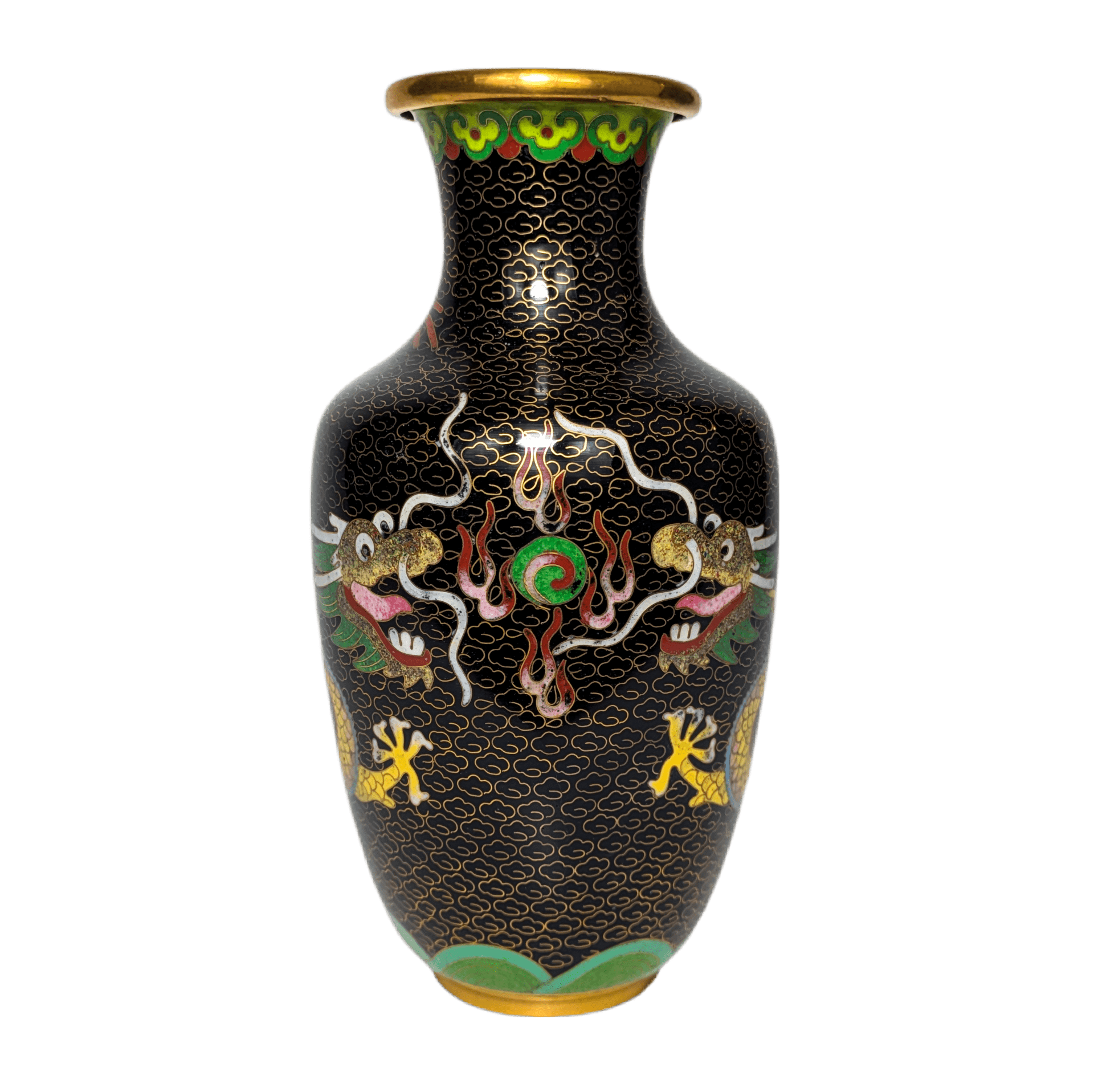 Jarrón de Cloisonné con dragones, China, República Popular China c.1970