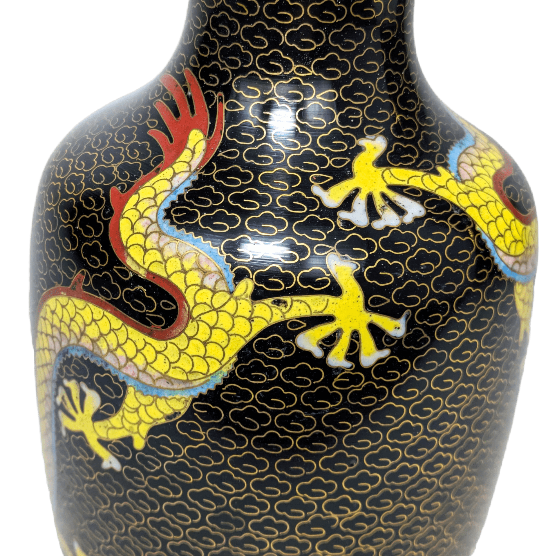 Jarrón de Cloisonné con dragones, China, República Popular China c.1970