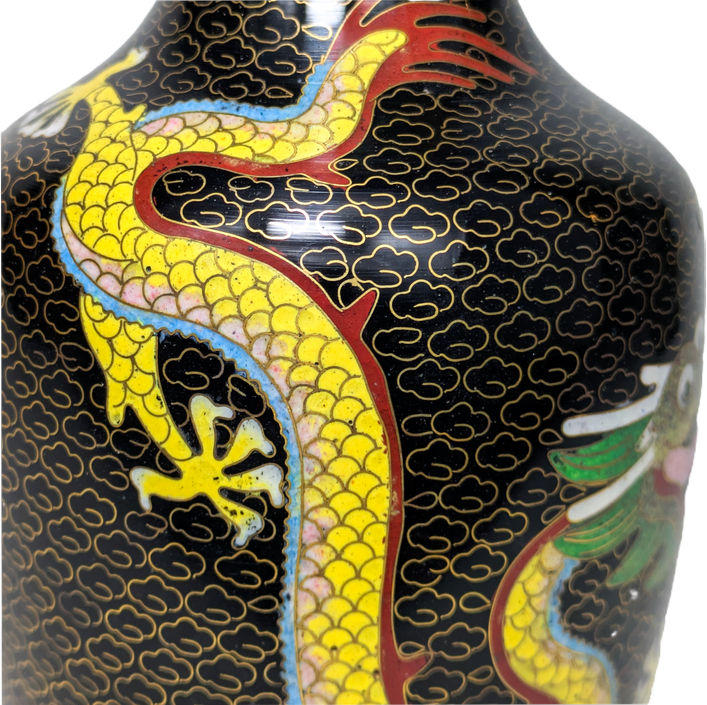 Jarrón de Cloisonné con dragones, China, República Popular China c.1970