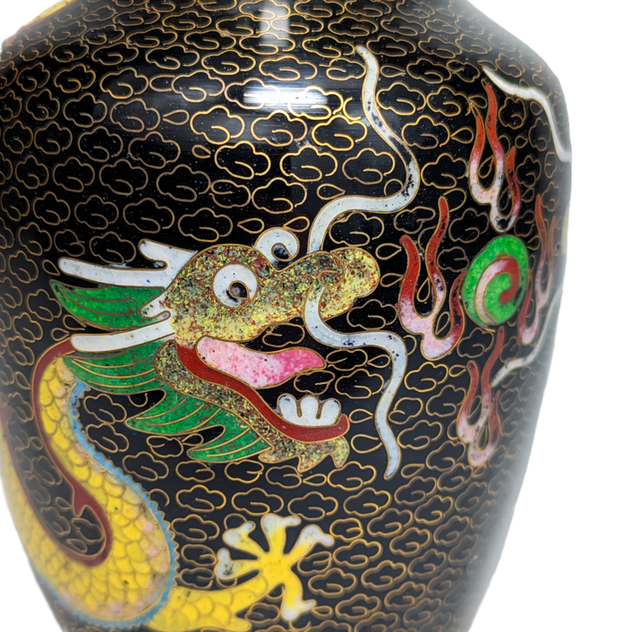 Jarrón de Cloisonné con dragones, China, República Popular China c.1970