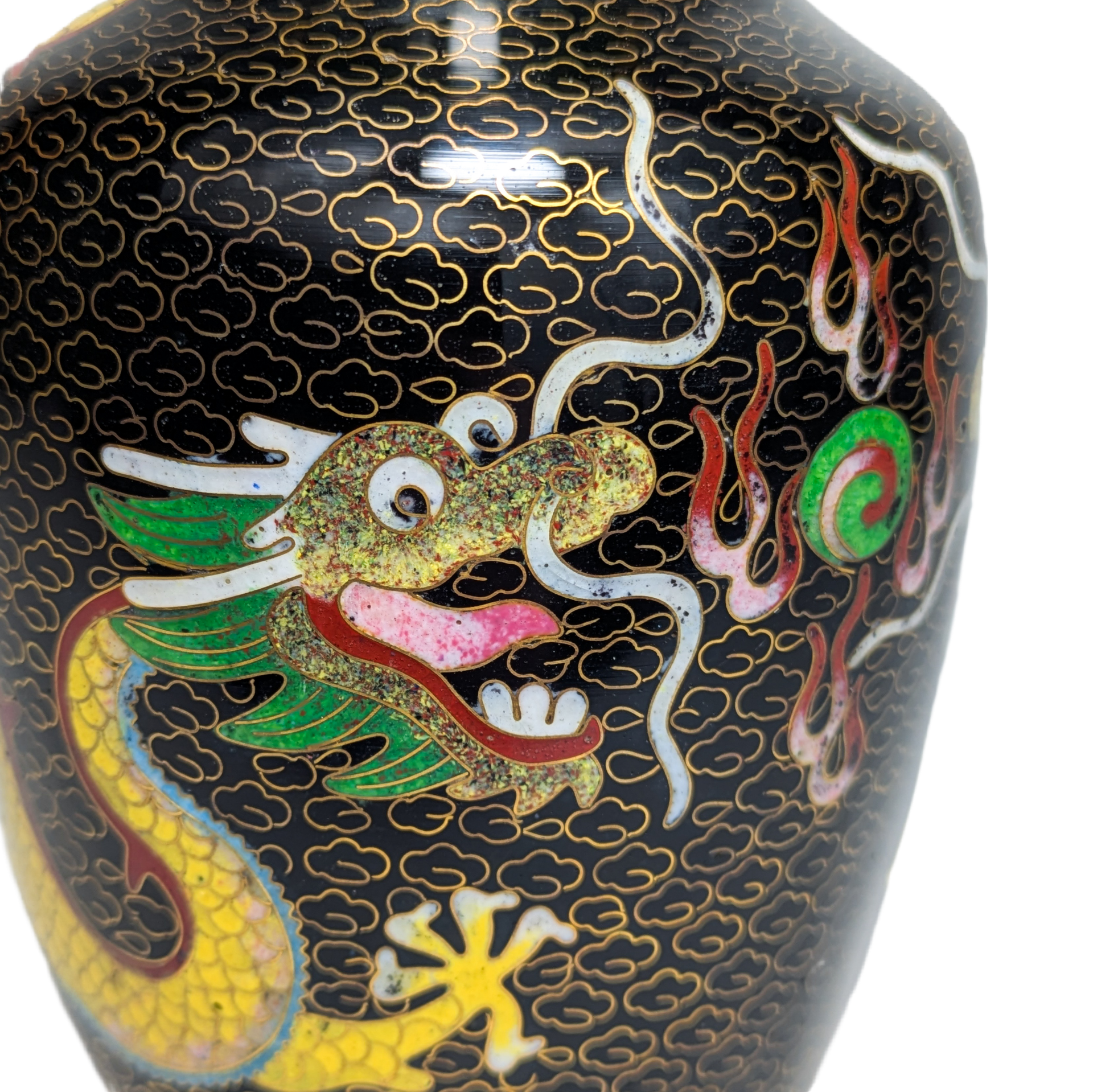 Jarrón de Cloisonné con dragones, China, República Popular China c.1970
