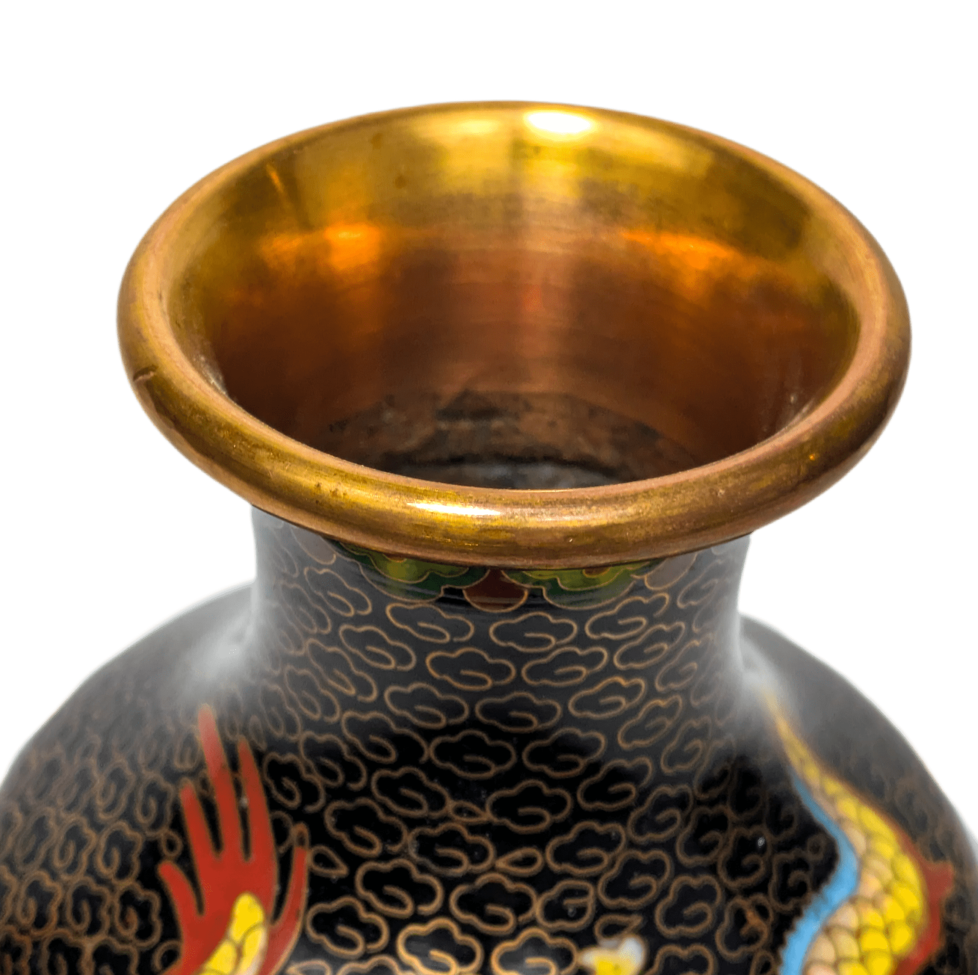 Jarrón de Cloisonné con dragones, China, República Popular China c.1970