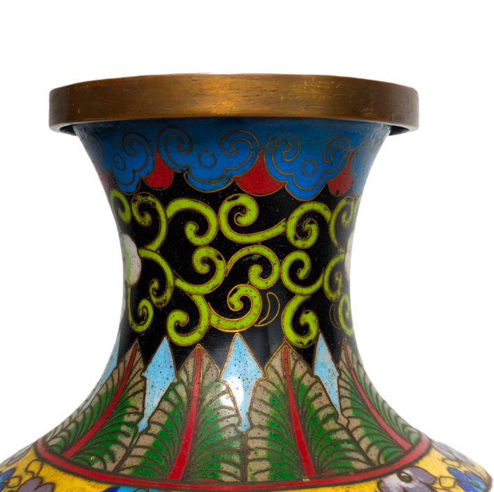 Jarrón de Cloisonné con dragones, China, Primera República China (1911-1949)