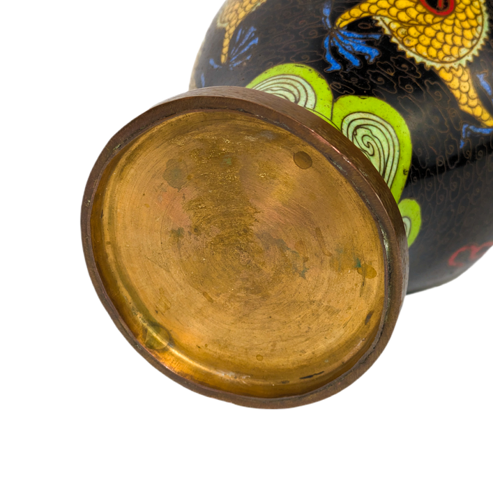 Jarrón de Cloisonné con dragones, China, Primera República China (1911-1949)