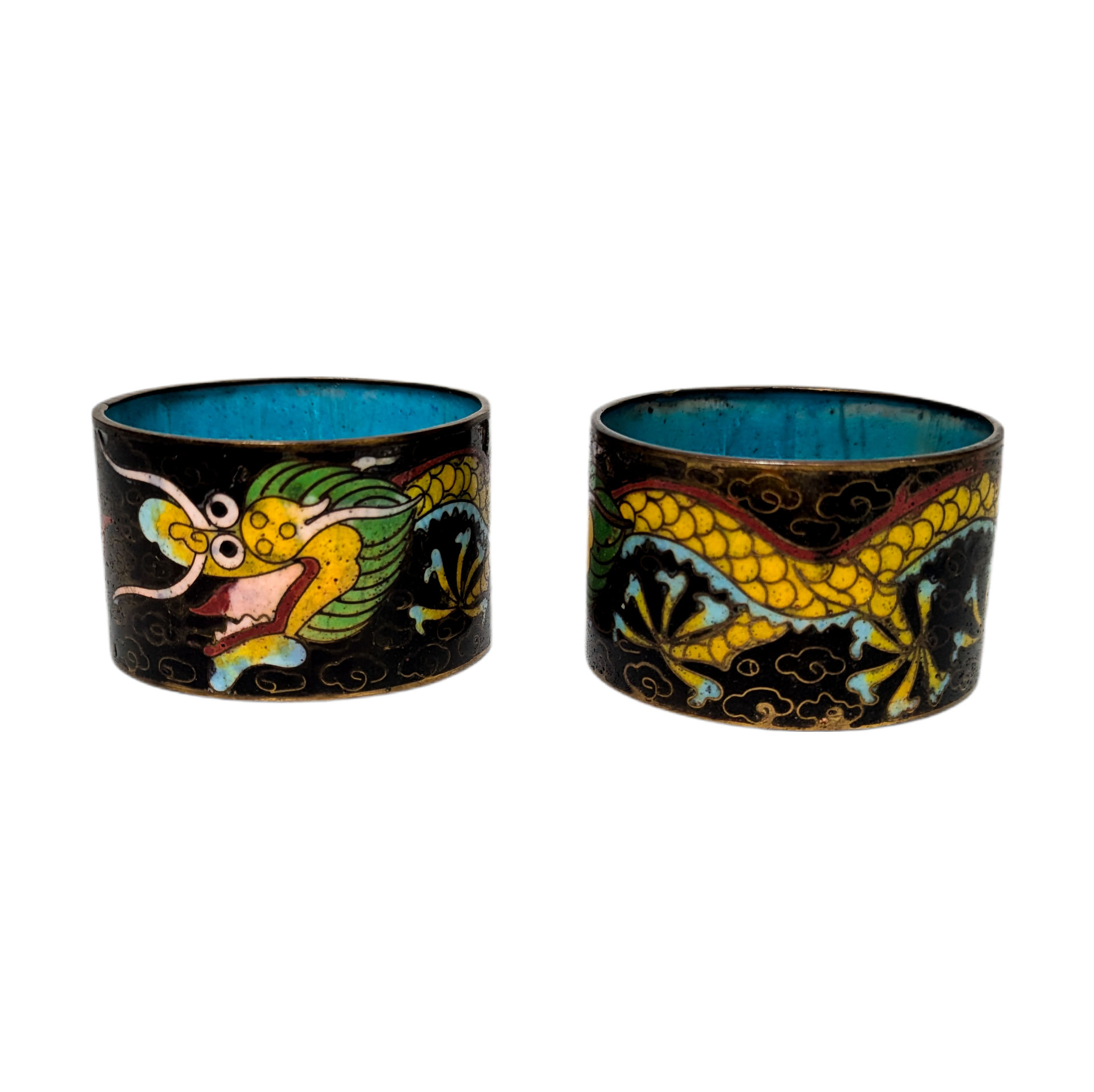 Aros para servilletas de cloisonné, China, Primera República China (1911-1949)