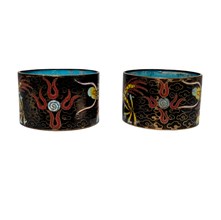 Aros para servilletas de cloisonné, China, Primera República China (1911-1949)