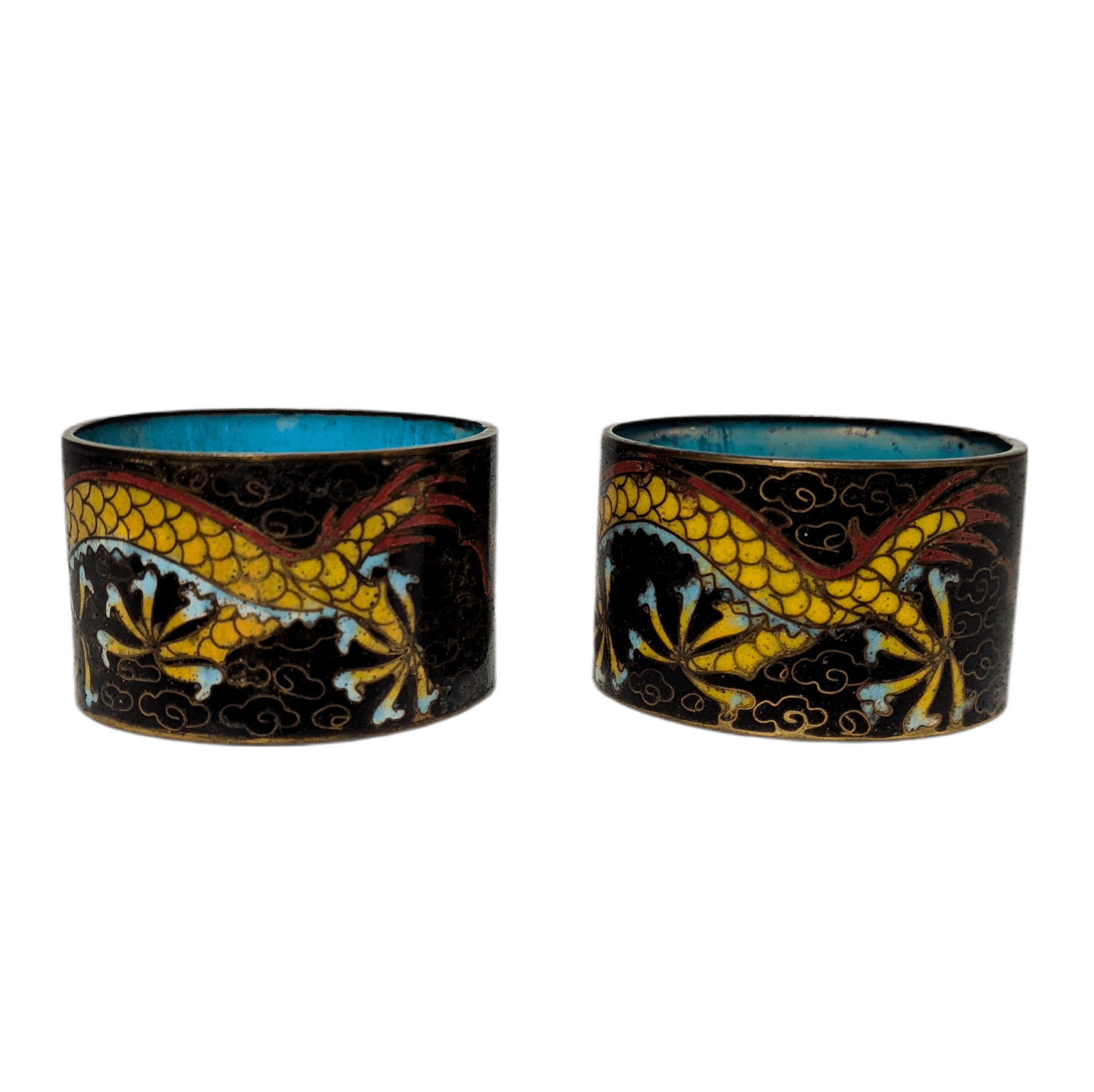 Aros para servilletas de cloisonné, China, Primera República China (1911-1949)