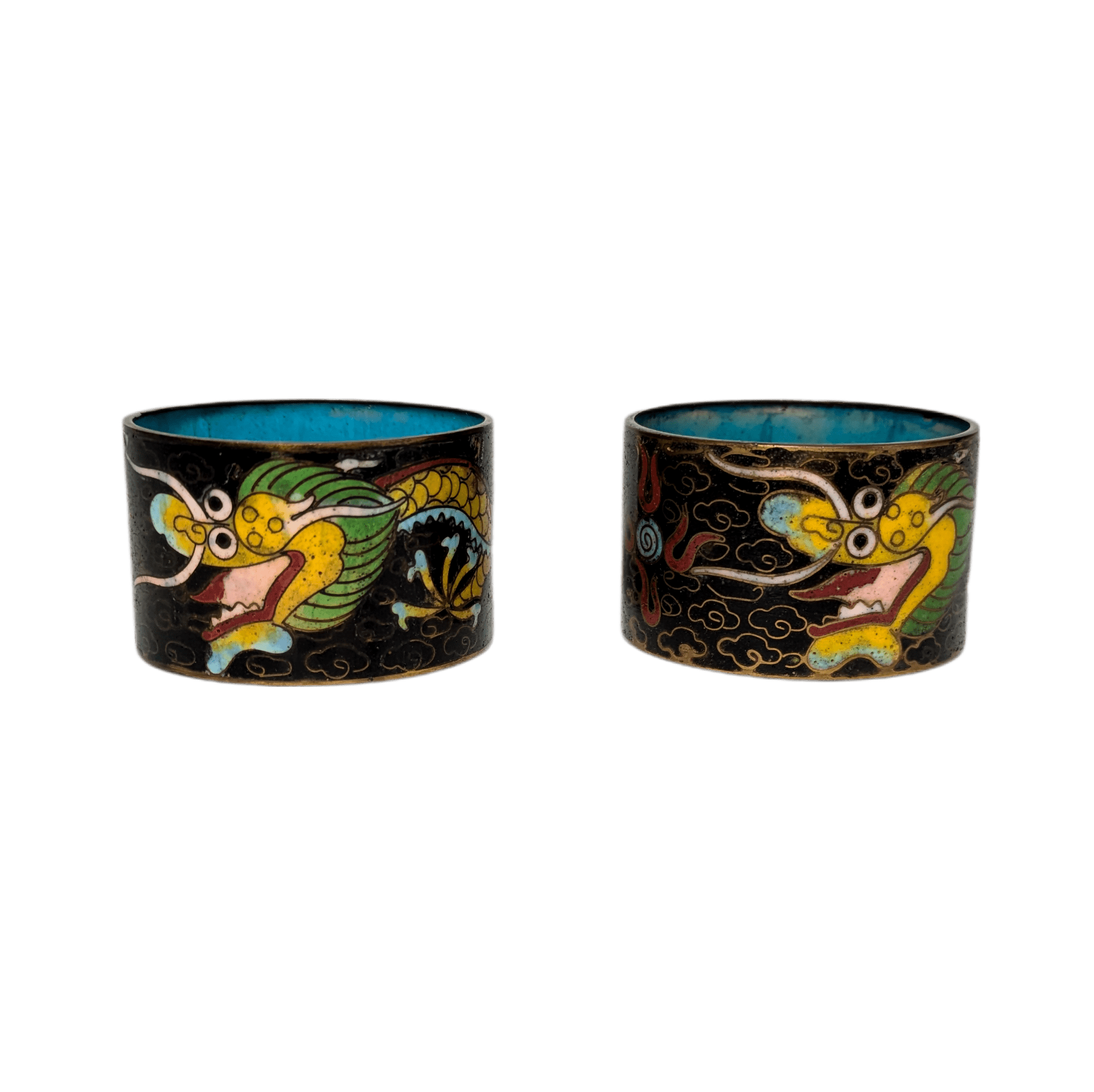 Aros para servilletas de cloisonné, China, Primera República China (1911-1949)