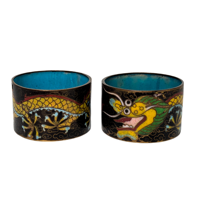 Aros para servilletas de cloisonné, China, Primera República China (1911-1949)