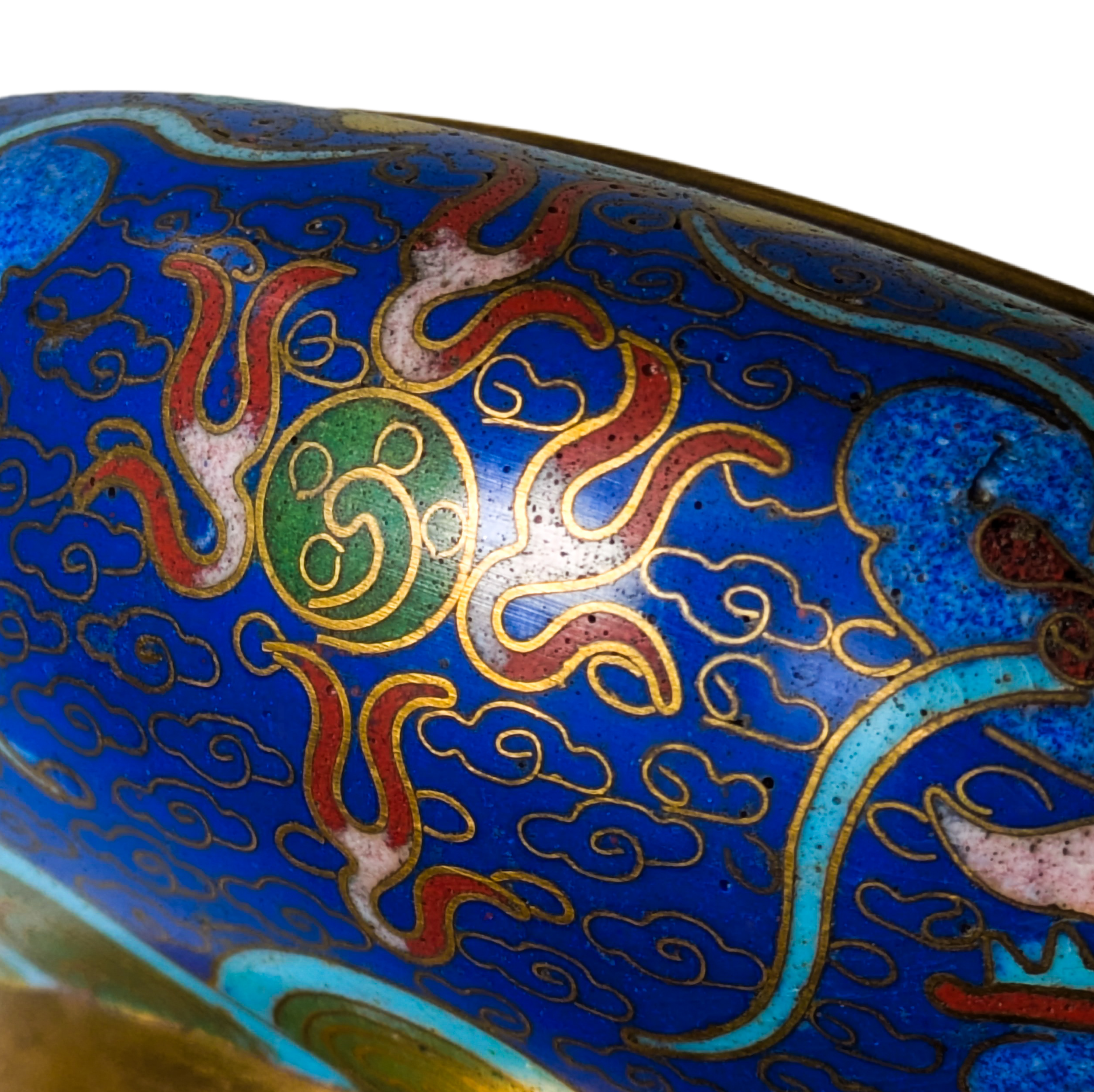 LOTE000421_07.png Cuenco Incensario cloisonné dragones, China, Primera República China (1911-1949)