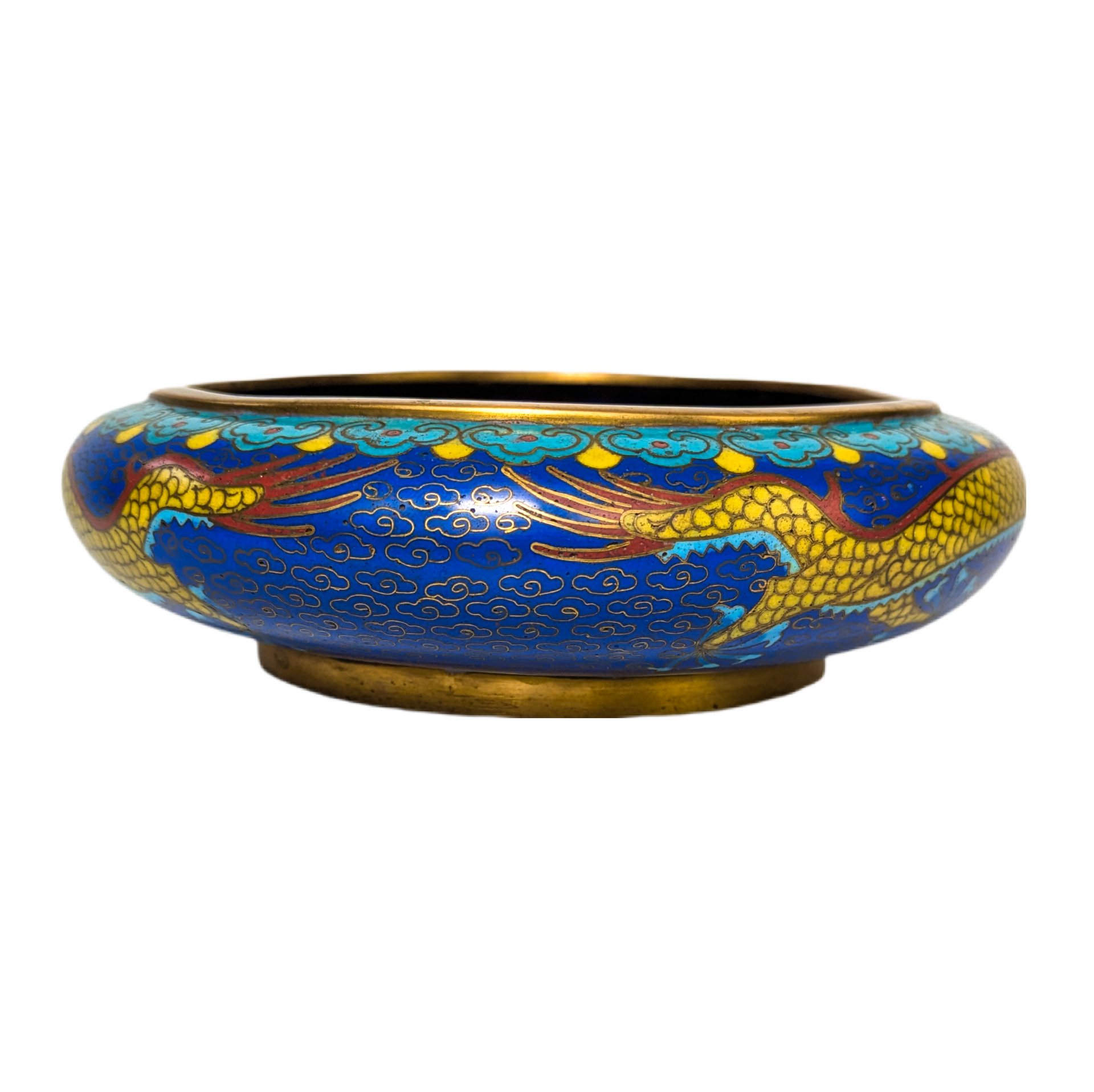 LOTE000421_10.png Cuenco Incensario cloisonné dragones, China, Primera República China (1911-1949)