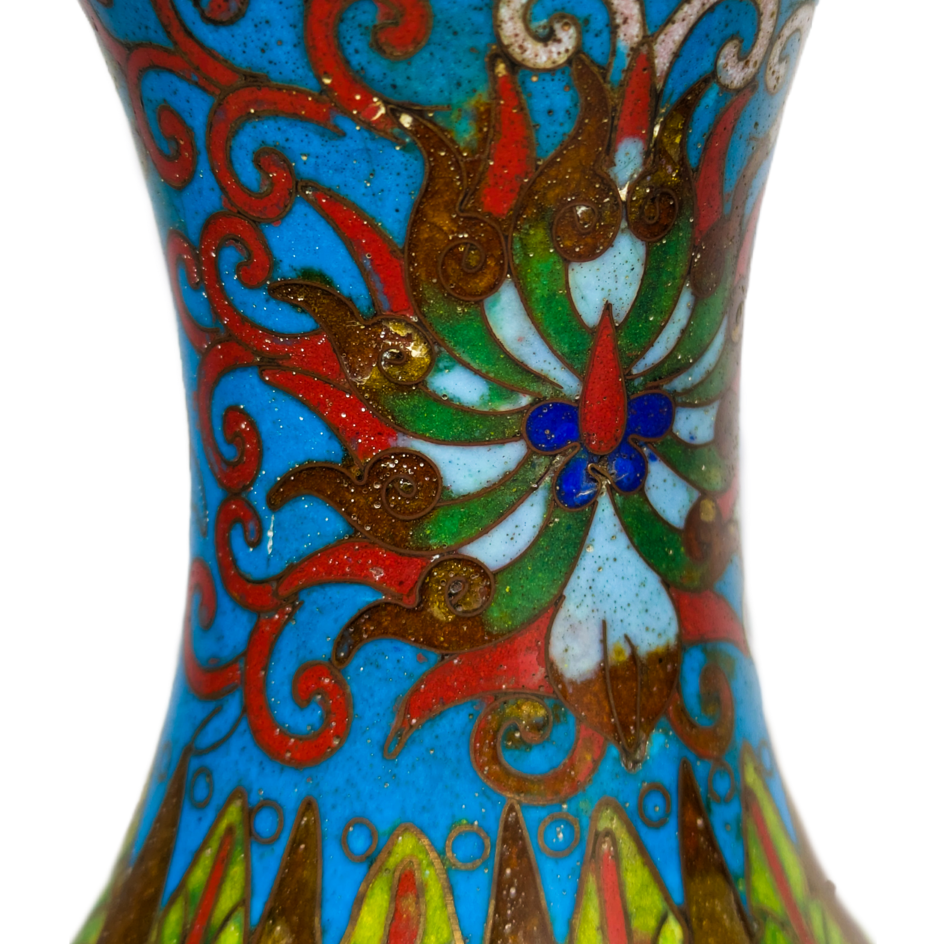 Jarrón de Cloisonné dragones, China, Primera República China (1911-1949)