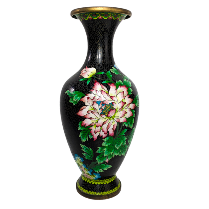 Gran Jarrón de Cloisonné Floral, China, Primera República de China (1911-1949)