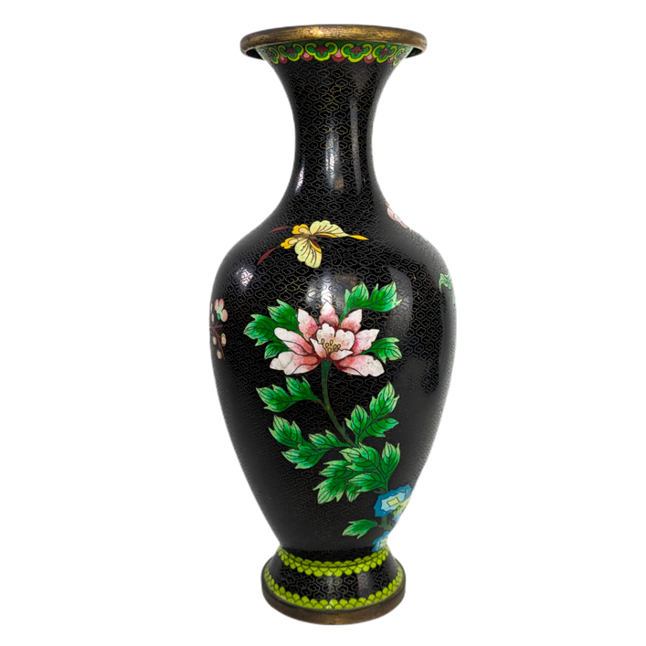Gran Jarrón de Cloisonné Floral, China, Primera República de China (1911-1949)