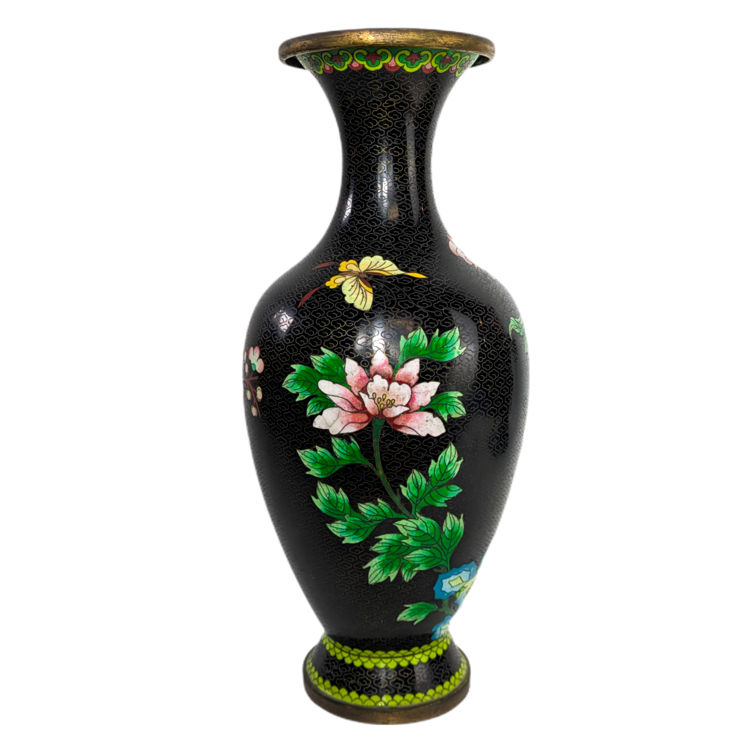 LOTE000423_02.png Gran Jarrón de Cloisonné Floral, China, Primera República de China (1911-1949)