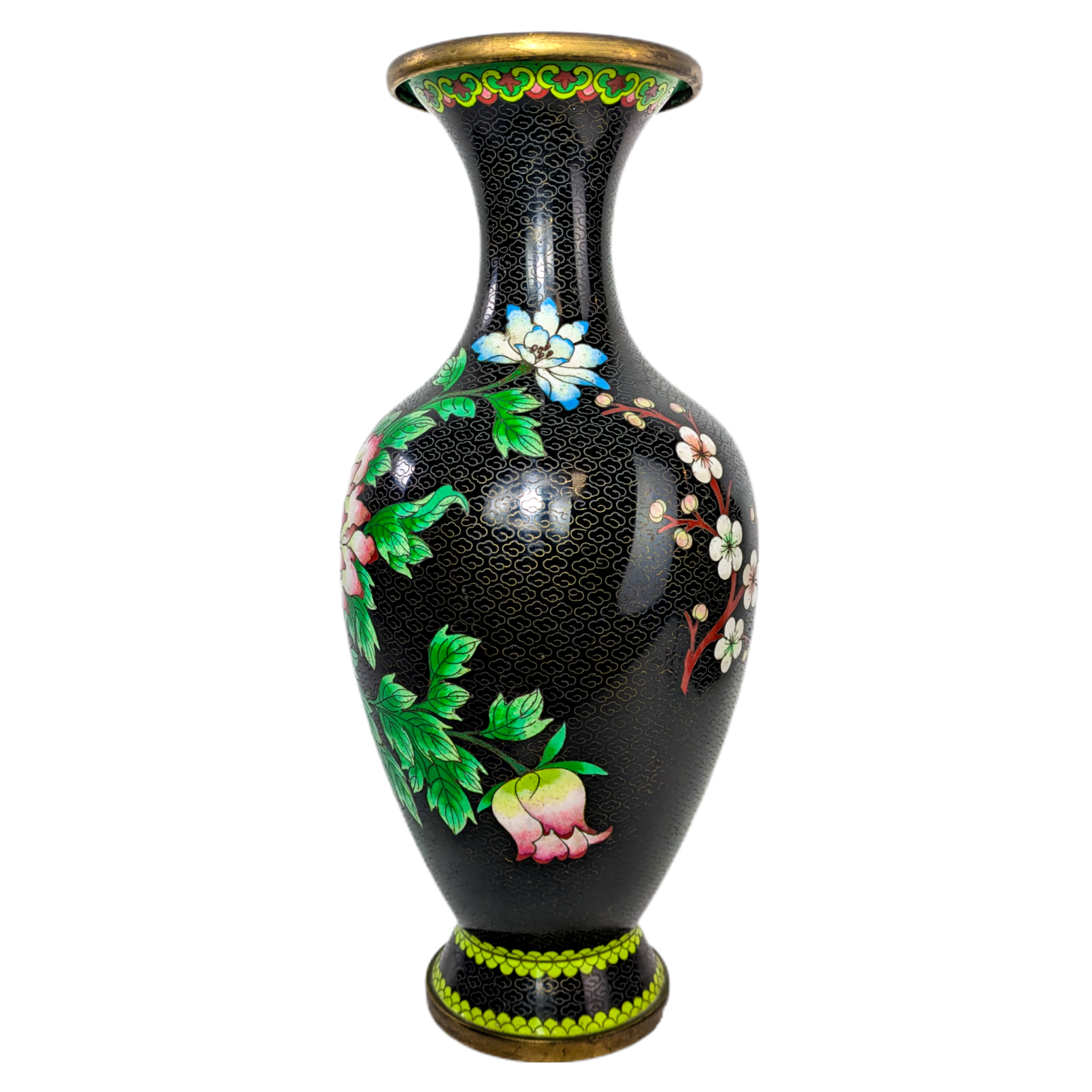 LOTE000423_07.png Gran Jarrón de Cloisonné Floral, China, Primera República de China (1911-1949)