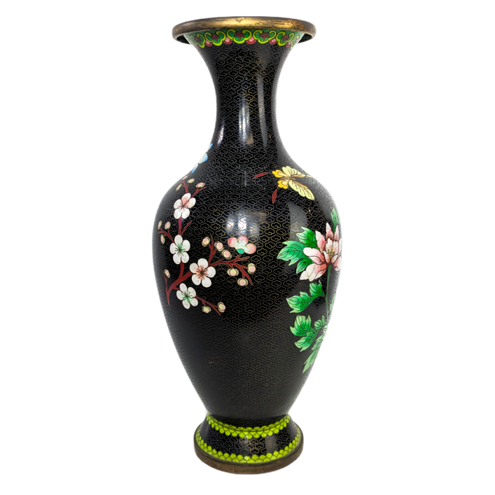 Gran Jarrón de Cloisonné Floral, China, Primera República de China (1911-1949)