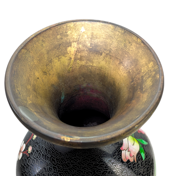 Gran Jarrón de Cloisonné Floral, China, Primera República de China (1911-1949)