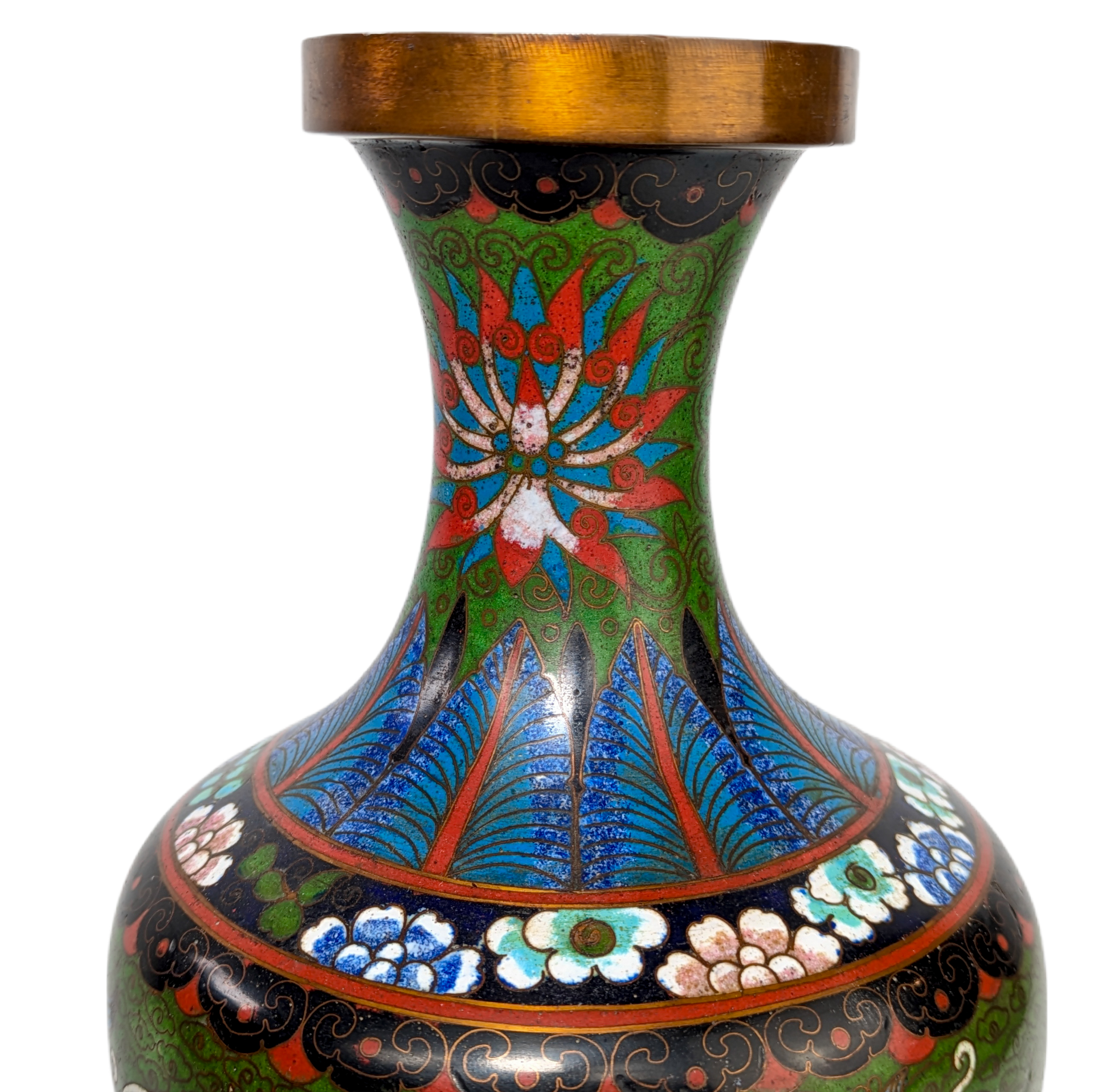 Jarrón de Cloisonné dragones, China, Primera República China (1911-1949)