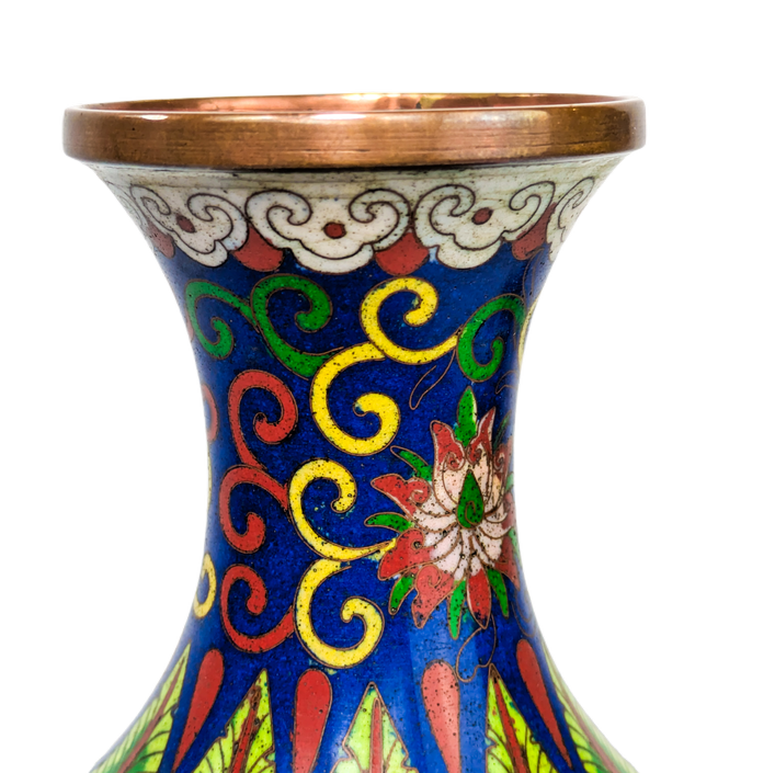 Jarrón de Cloisonné dragones, China, Primera República China (1911-1949)