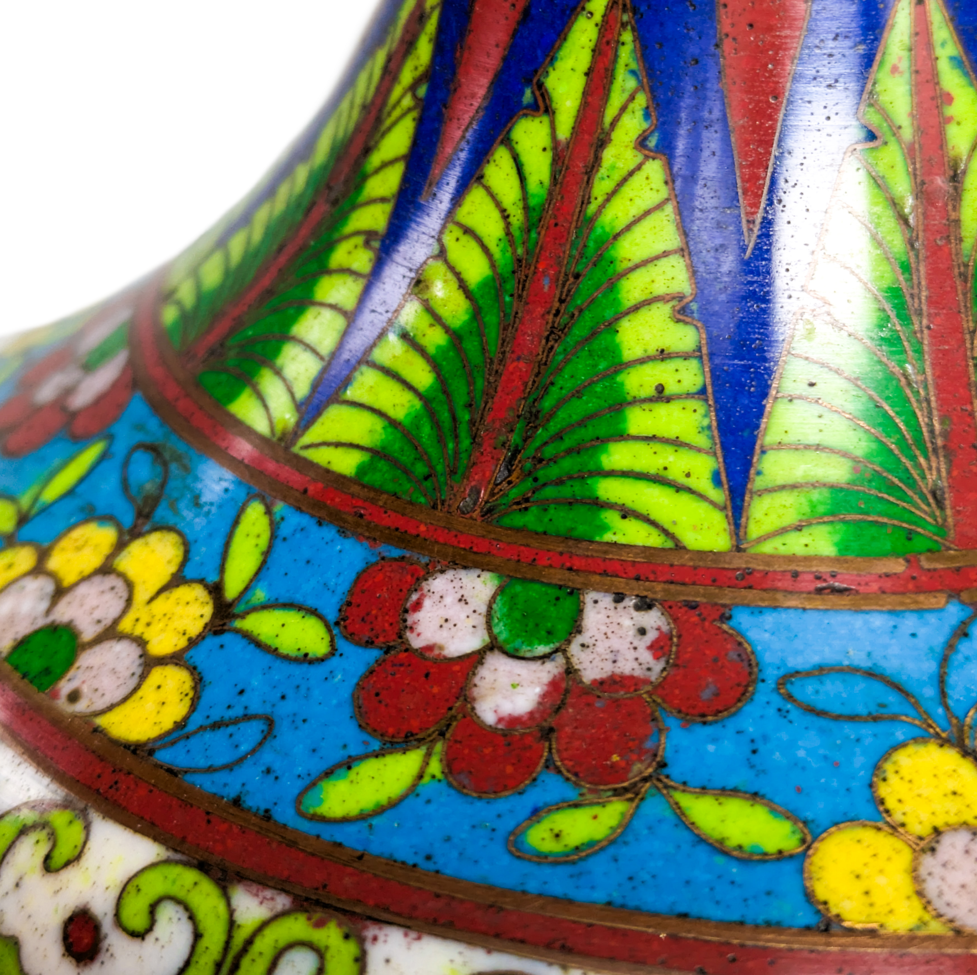 Jarrón de Cloisonné dragones, China, Primera República China (1911-1949)