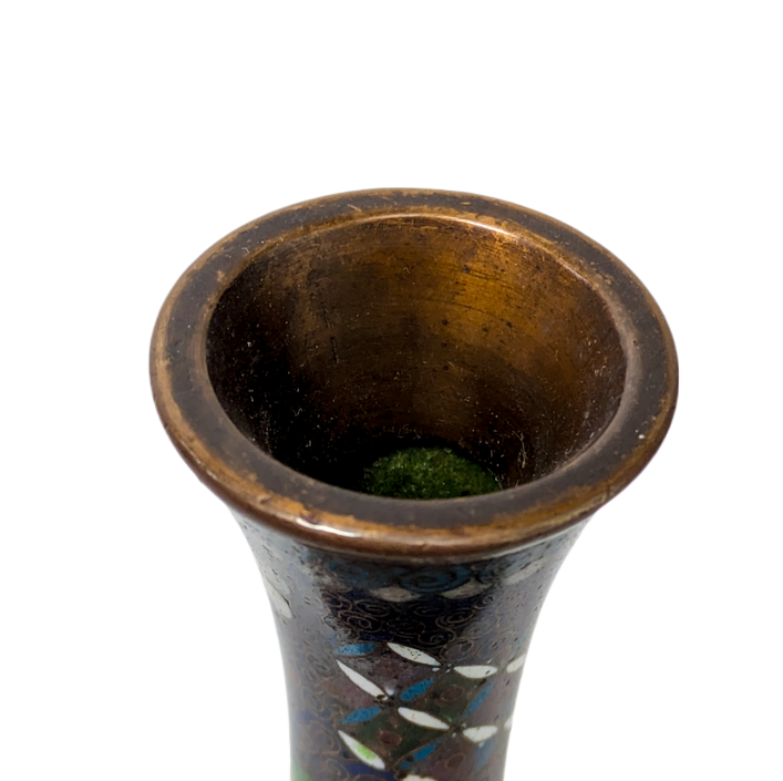 Jarrón de Cloisonné floral, Japón, Periodo Meiji