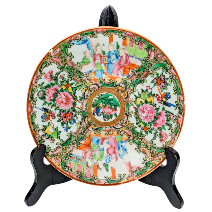 Plato Rose medallion Cantonés, China, Periodo Tongzhi (1861-1875)