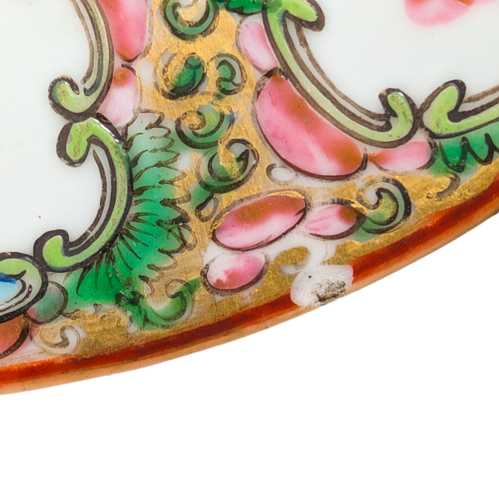 Plato Rose medallion Cantonés, China, Periodo Tongzhi (1861-1875)