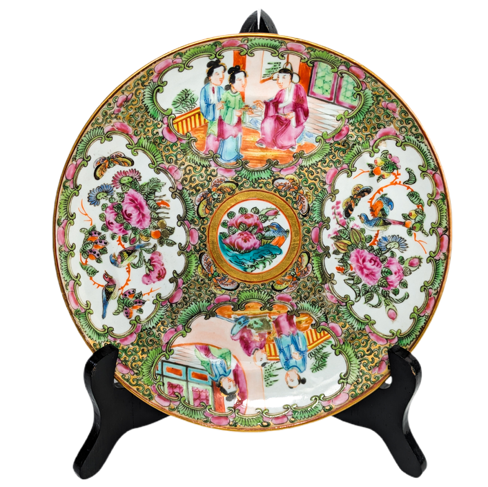 Plato Rose medallion Cantonés, China, Periodo Tongzhi (1861-1875)