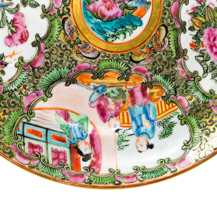 Plato Rose medallion Cantonés, China, Periodo Tongzhi (1861-1875)
