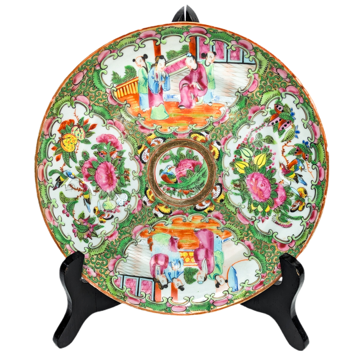 Plato Rose medallion Cantonés, China, Periodo Tongzhi (1861-1875)
