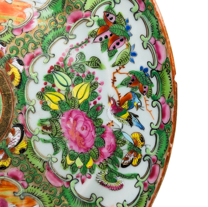 Plato Rose medallion Cantonés, China, Periodo Tongzhi (1861-1875)