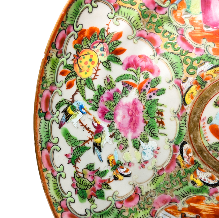 Plato Rose medallion Cantonés, China, Periodo Tongzhi (1861-1875)