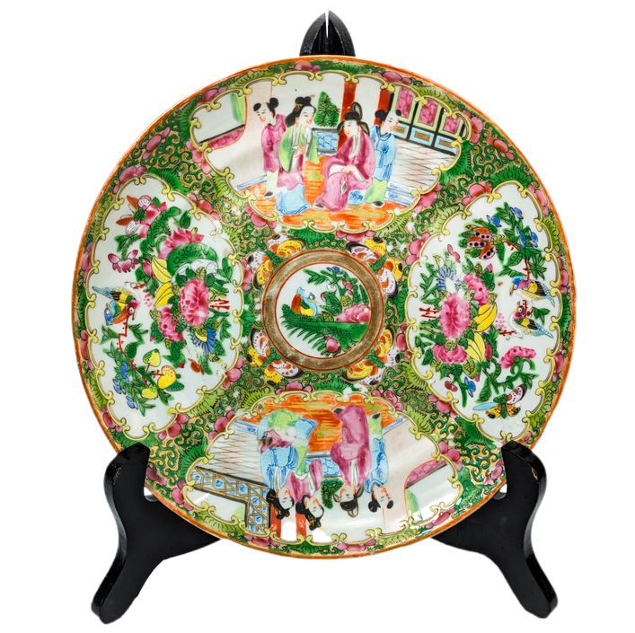 Plato Rose medallion Cantonés, China, Periodo Tongzhi (1861-1875)
