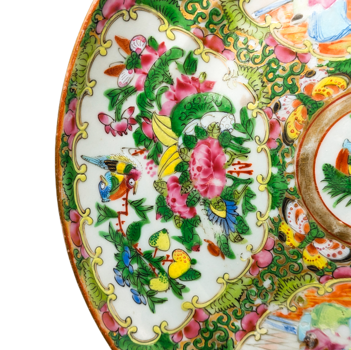 Plato Rose medallion Cantonés, China, Periodo Tongzhi (1861-1875)