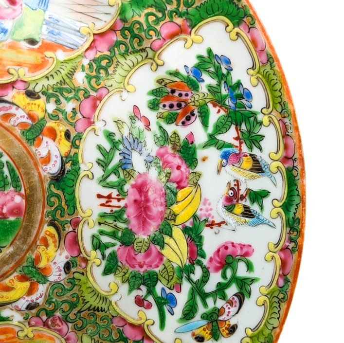 Plato Rose medallion Cantonés, China, Periodo Tongzhi (1861-1875)