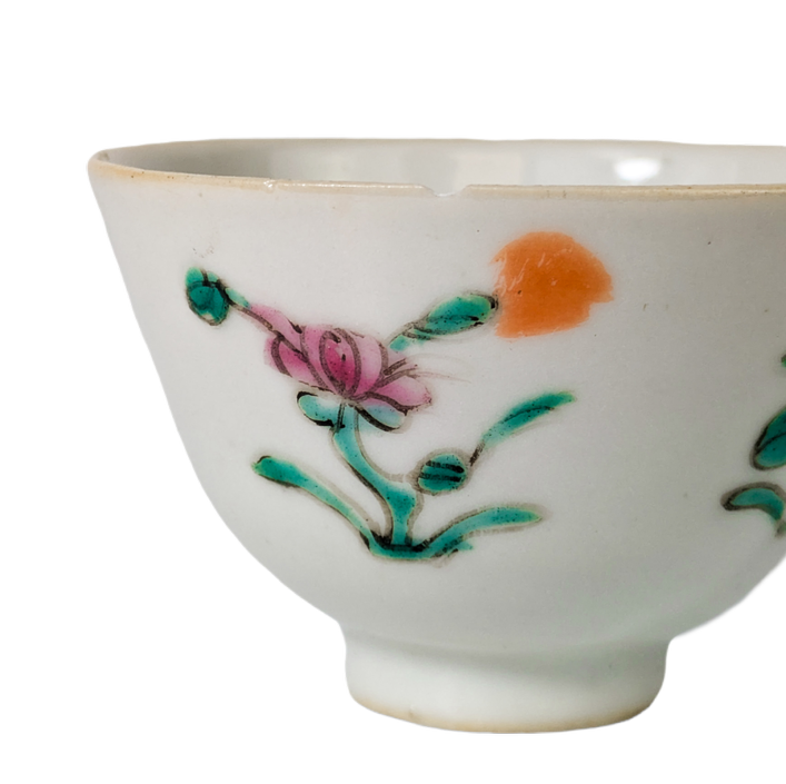 Copa Famille Rose Cantonés, China, Periodo Tongzhi (1861-1875)