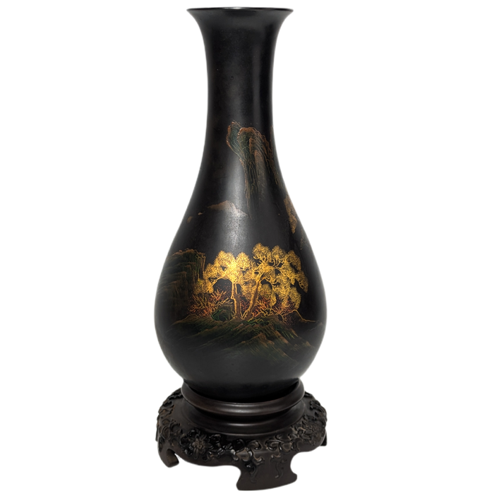 Jarrón de Laca de Fujian, China, c.1950