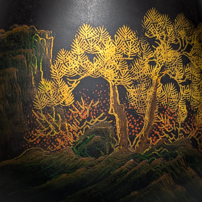 Jarrón de Laca de Fujian, China, c.1950