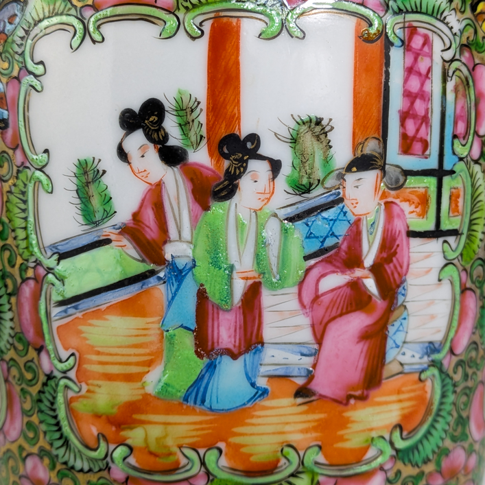 Jarrón Chino Rose Medallion, Periodo Tongzhi (1861-1875)