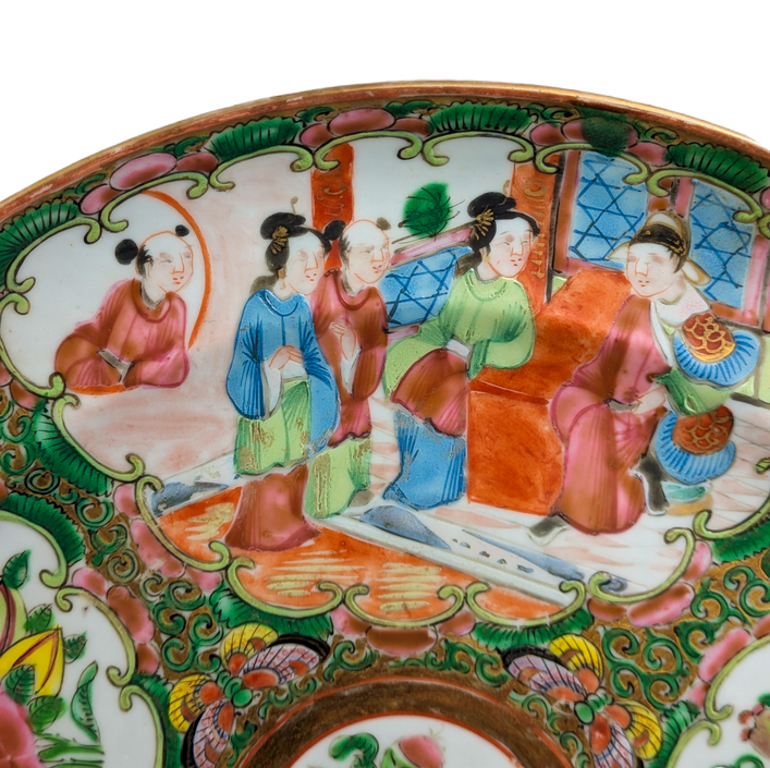Plato Chino Rose Medallion, Periodo Guangxu (1875-1908)
