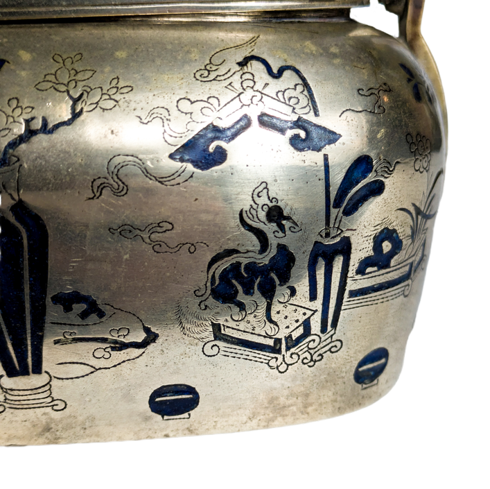 Calentador de manos Chino plateado, Finales dinastía Qing (1644-1912)