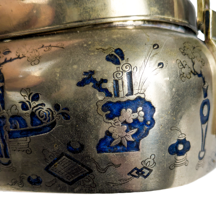 Calentador de manos Chino plateado, Finales dinastía Qing (1644-1912)