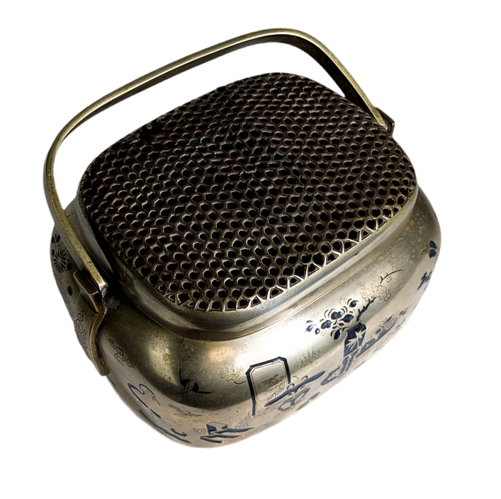 Calentador de manos Chino plateado, Finales dinastía Qing (1644-1912)