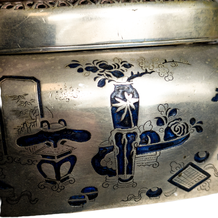 Calentador de manos Chino plateado, Finales dinastía Qing (1644-1912)