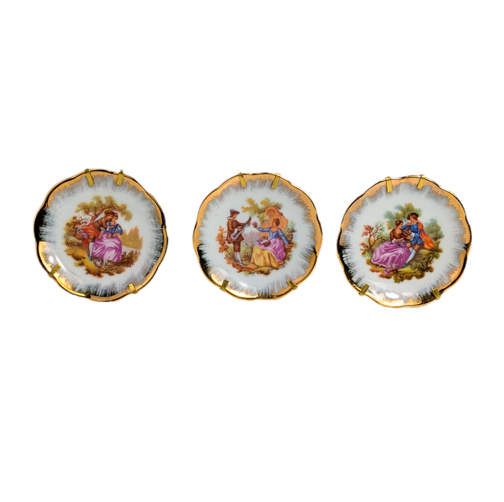 Lote de 3 platitos de Limoges, Francia, c.1970