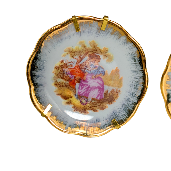 Lote de 3 platitos de Limoges, Francia, c.1970